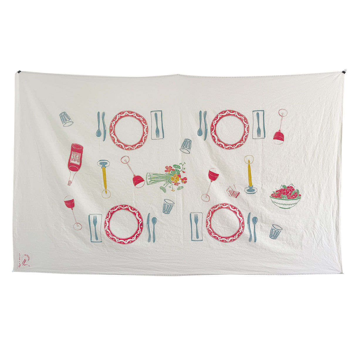 Lucy Stark Table Cloth pinned to the wall