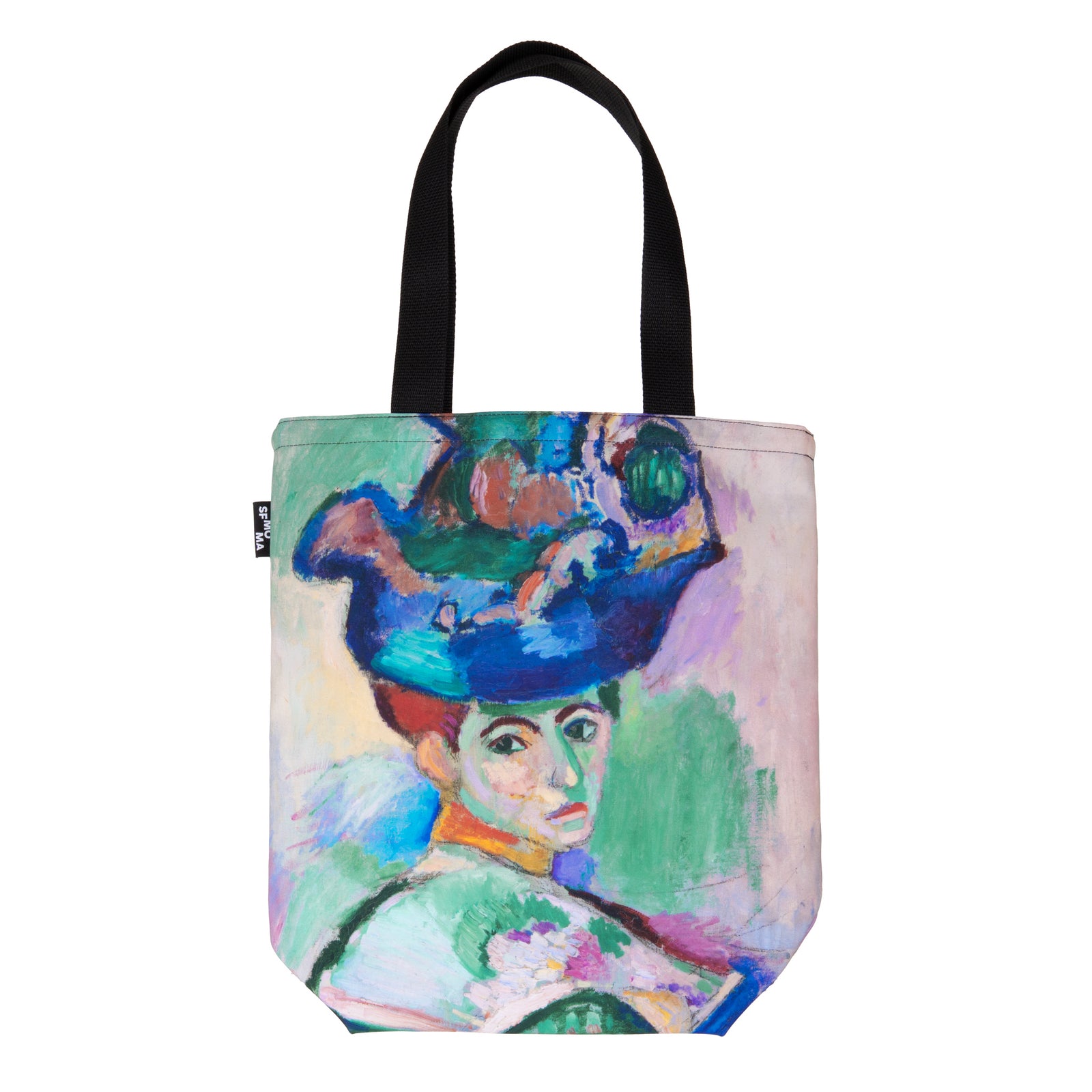 Matisse Grocery Tote: Femme au Chapeau front view on white