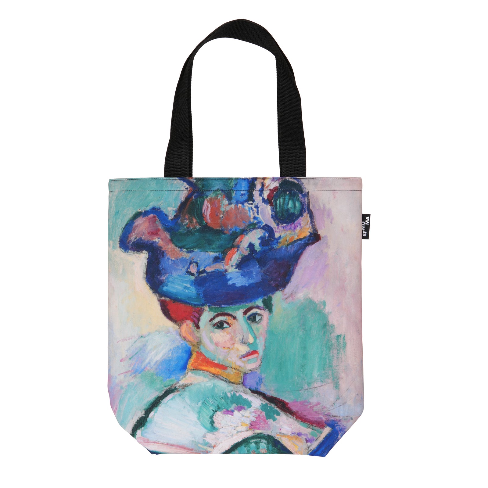Matisse Grocery Tote: Femme au Chapeau front view on white