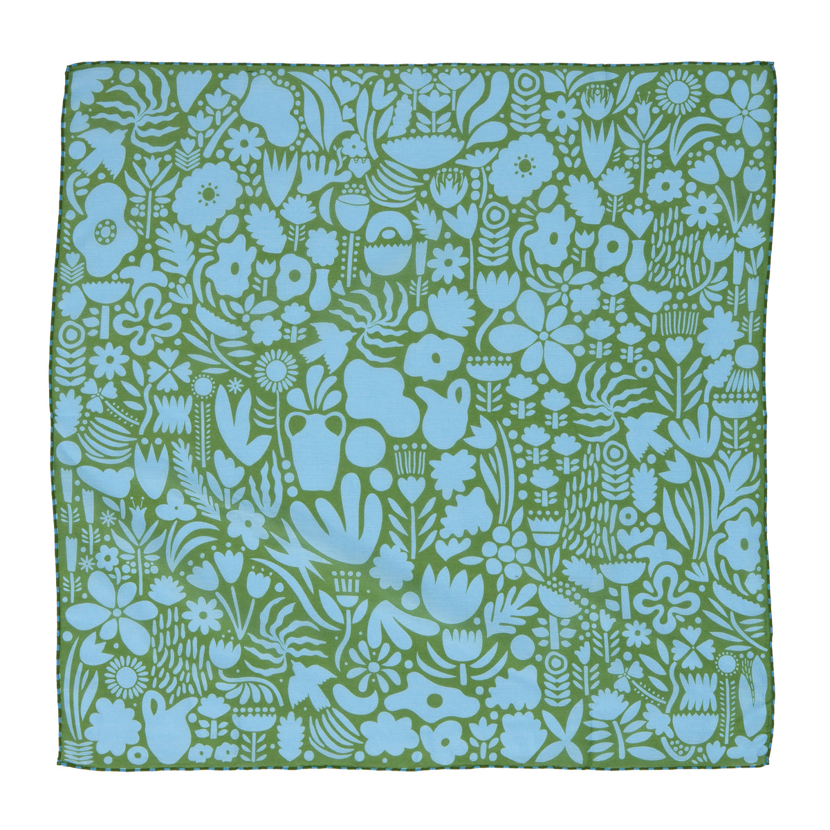 SFMOAM Henri Scarf: Blue/Green back view on white