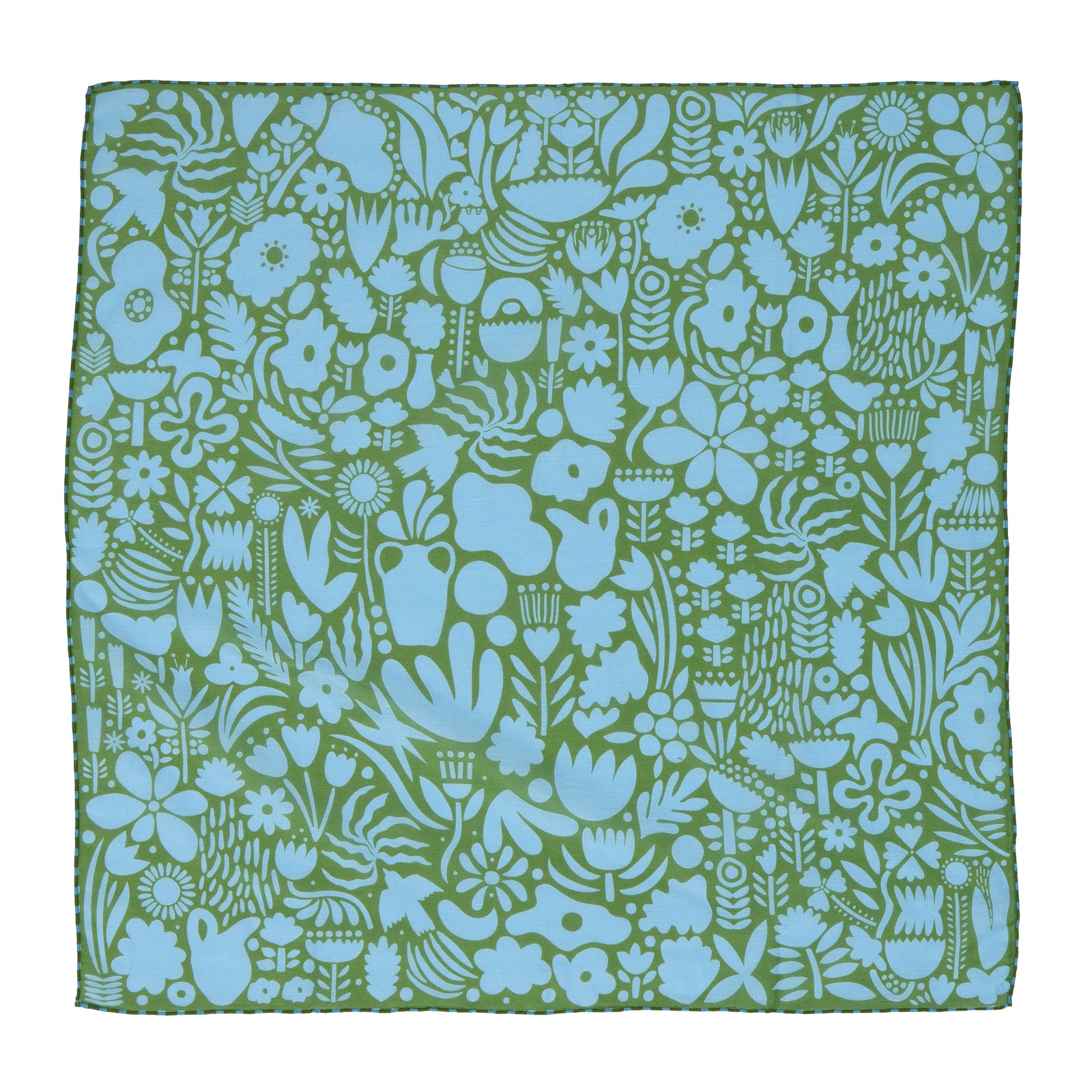SFMOAM Henri Scarf: Blue/Green front view on white