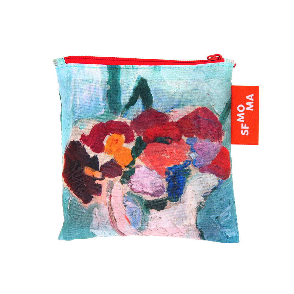 Matisse Foldable Bag: Flowers shown zipped up in its pouch
