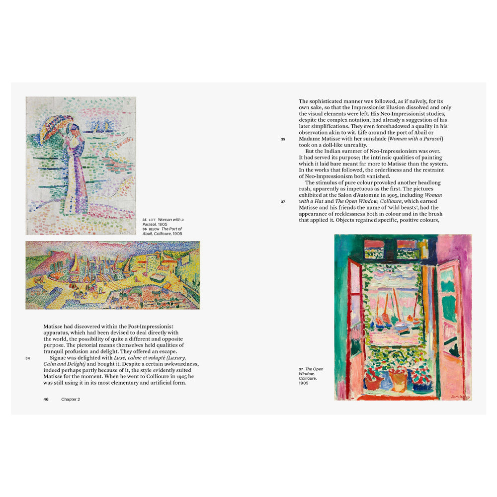 Book page with illustrations and text on a white background