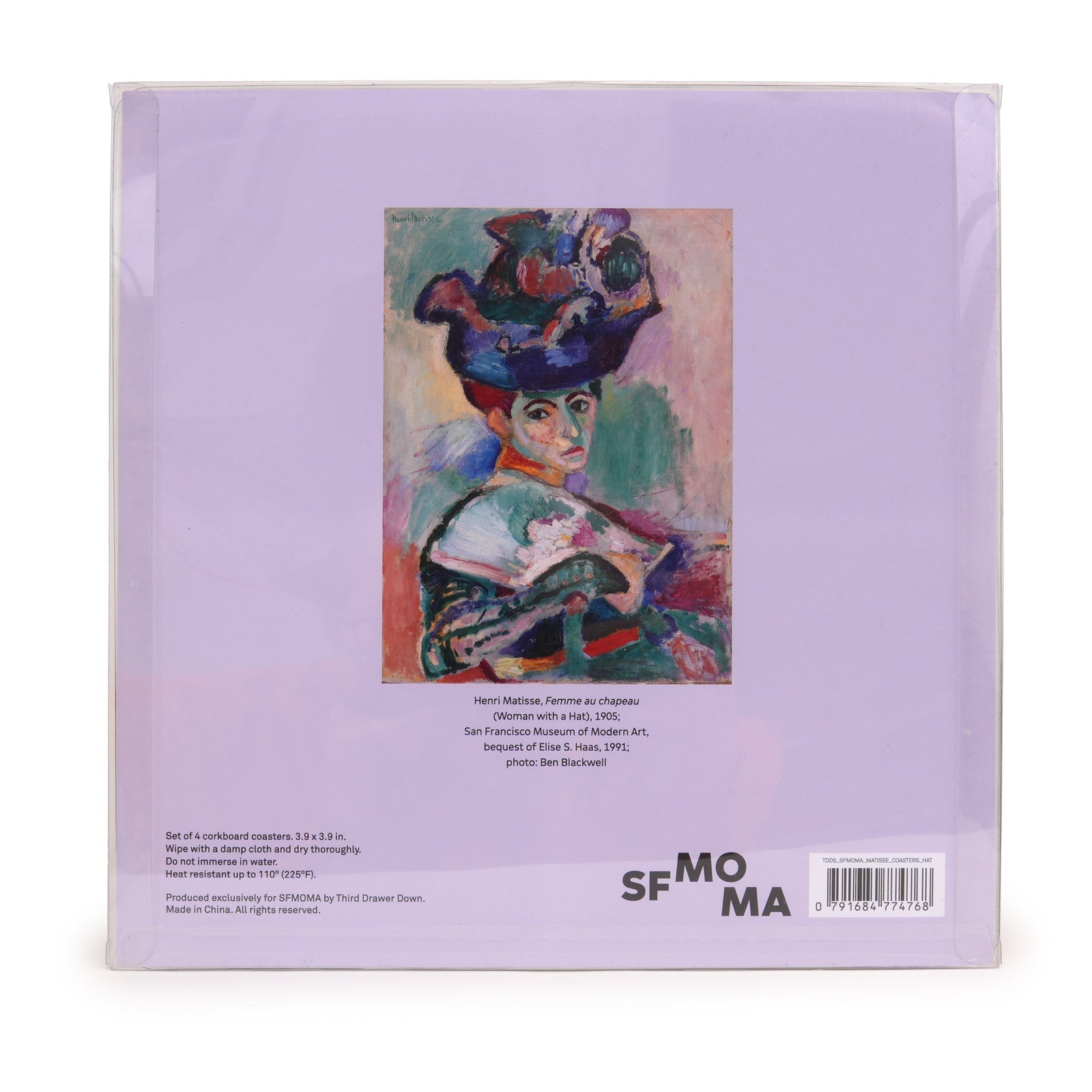 Matisse Coasters: Set of 4 front view of packaging