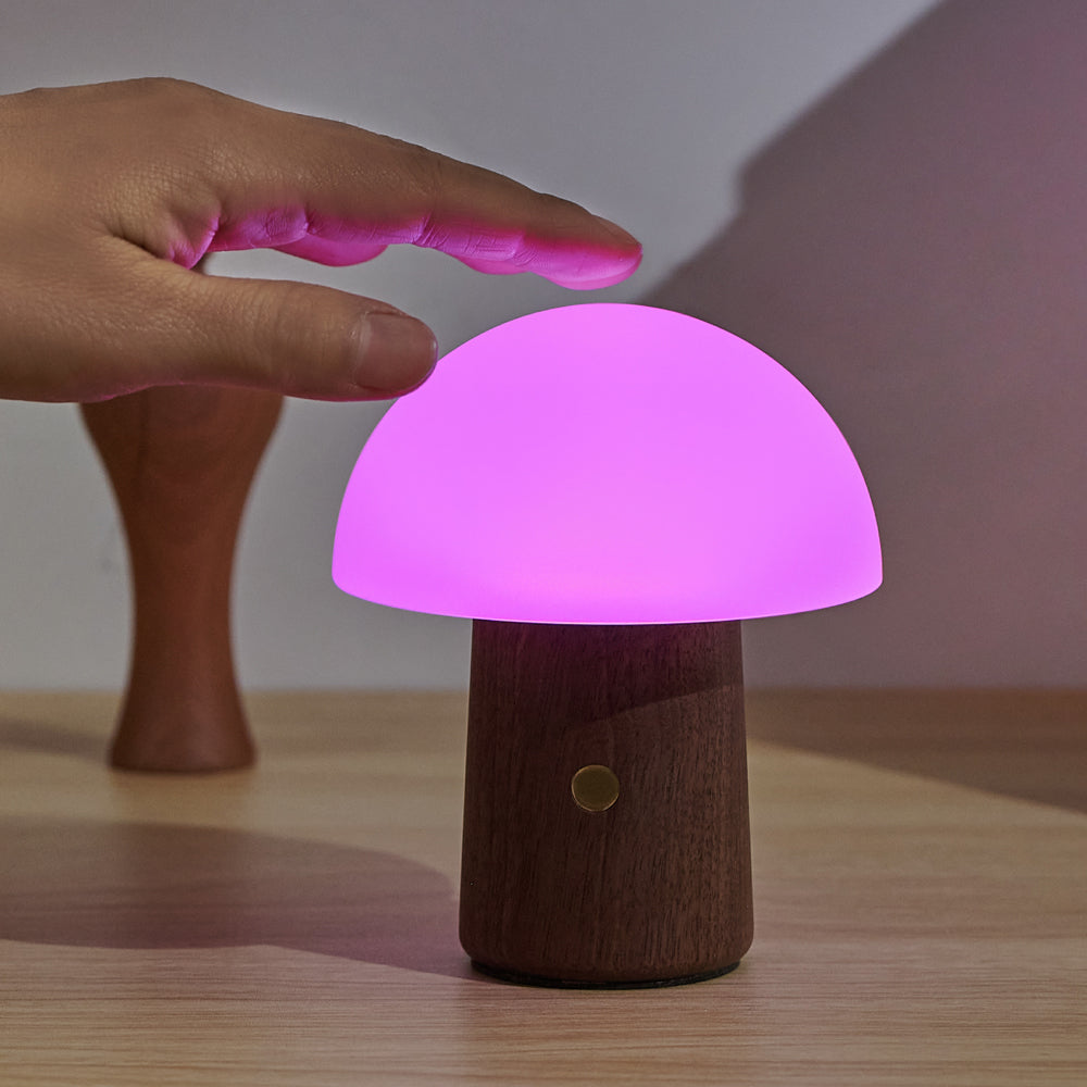 Hand touch mini lamp with purple light.