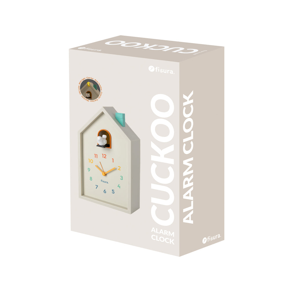Cuckoo alarm clock packaging on a white background