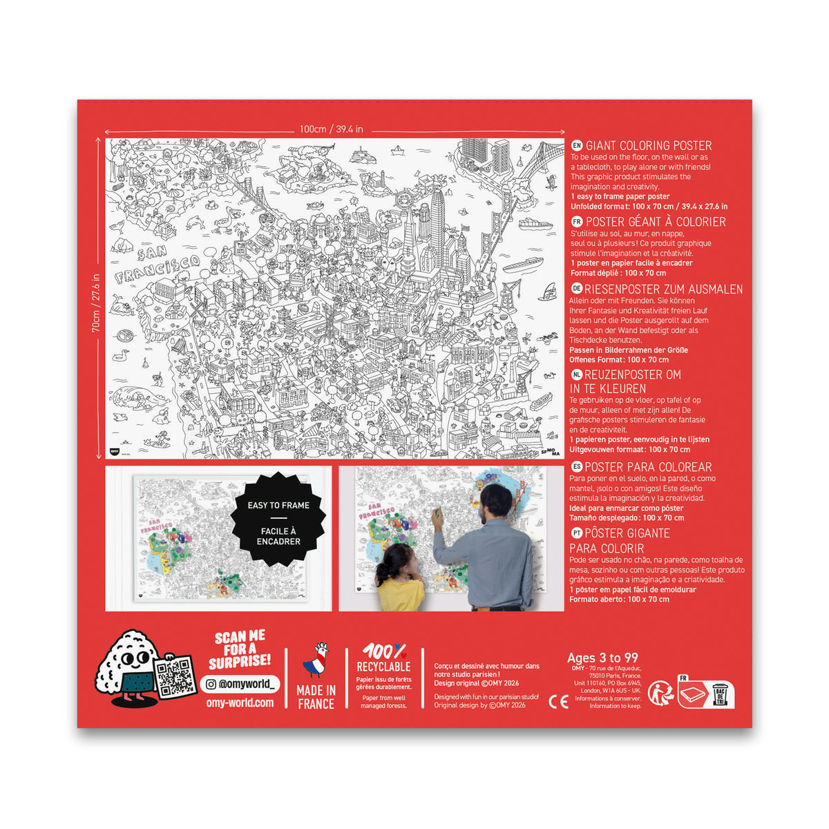 OMY x SFMOMA San Francisco Coloring Poster