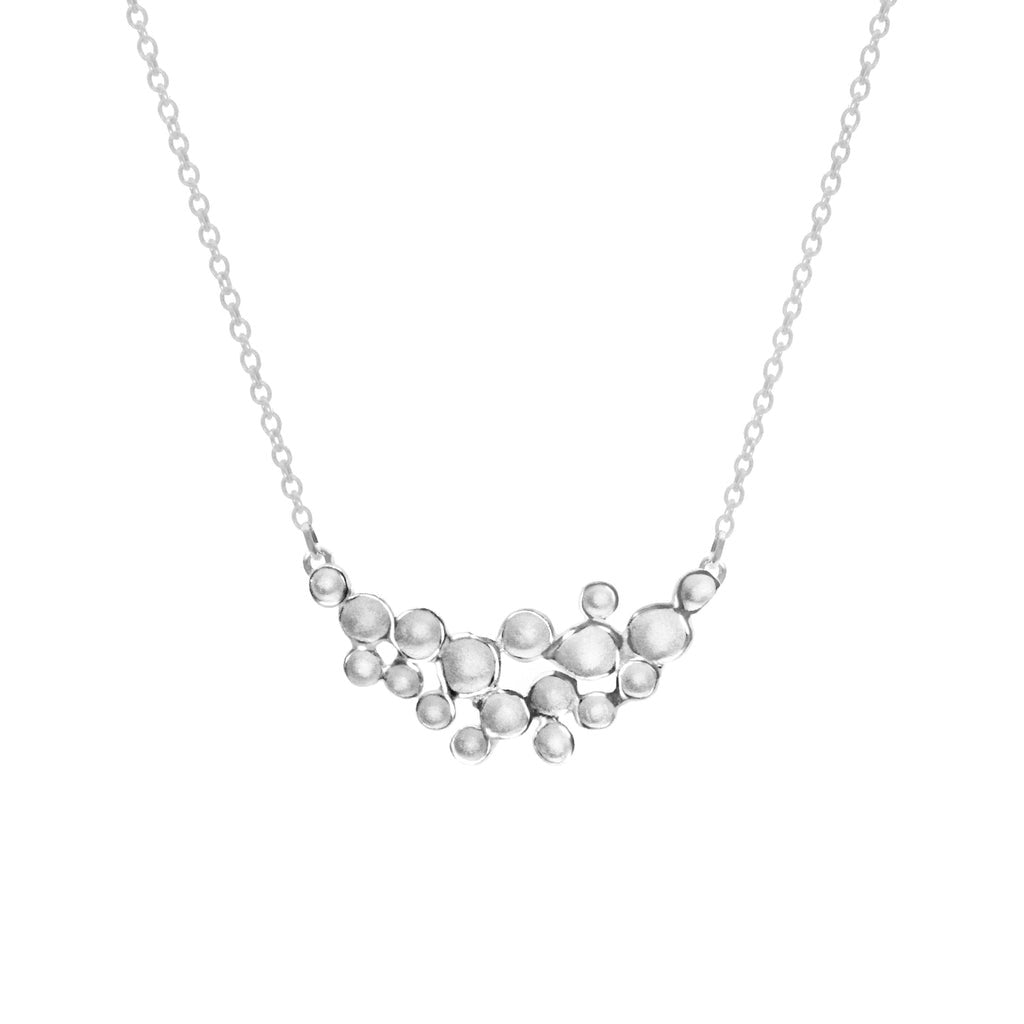 Crescent Champagne Pendant in Sterling Silver close up