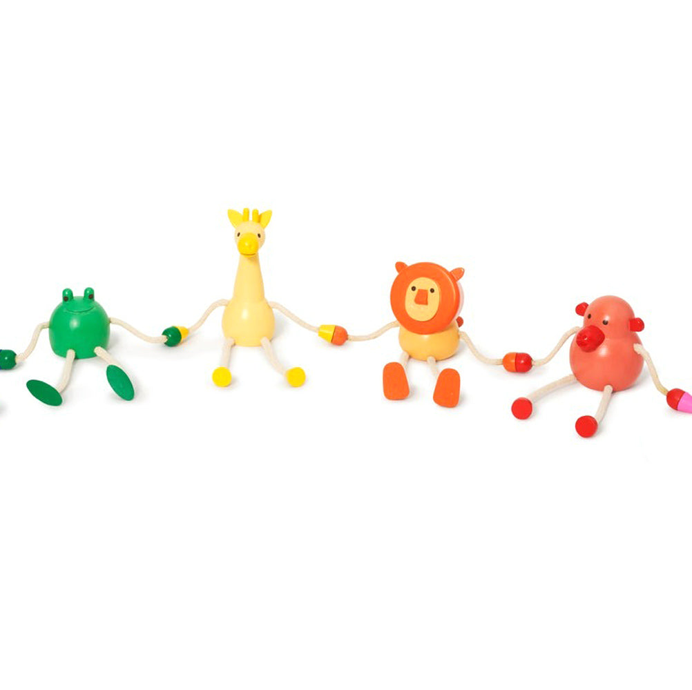 Palimals; Frog, Giraffe, Lion and Monkey displayed together.  