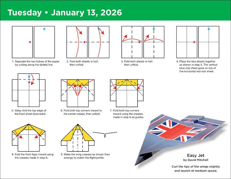 2026 Paper Airplane Fold-a-Day Calendar
