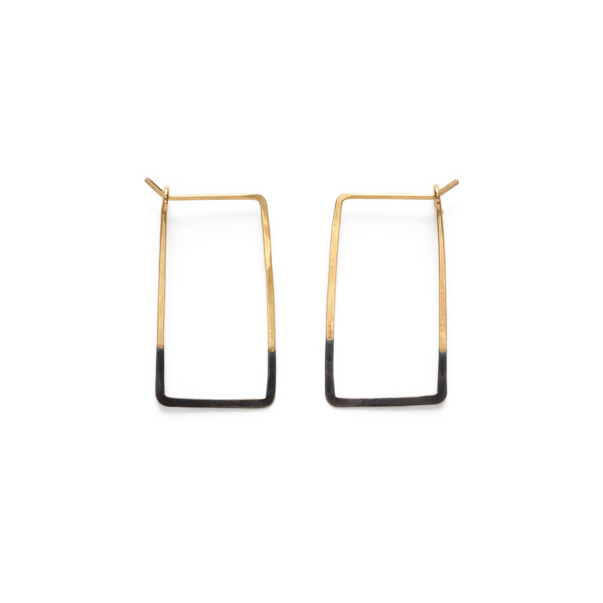 Patina Dipped Mini Rectangle Hoops - SFMOMA Museum Store