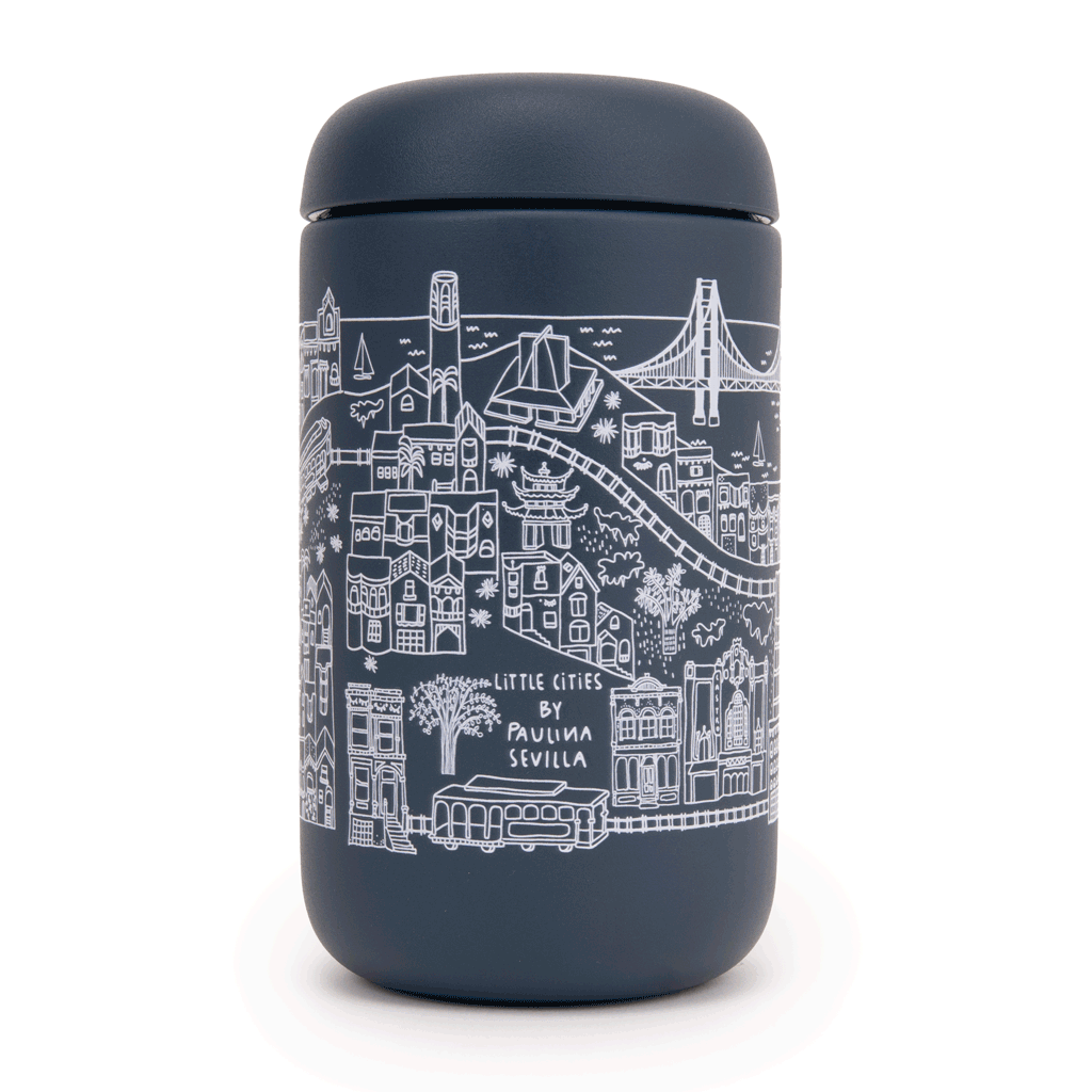 Paulina Sevilla San Francisco Stone Blue Wide Mouth Fellow Mug animated GIF