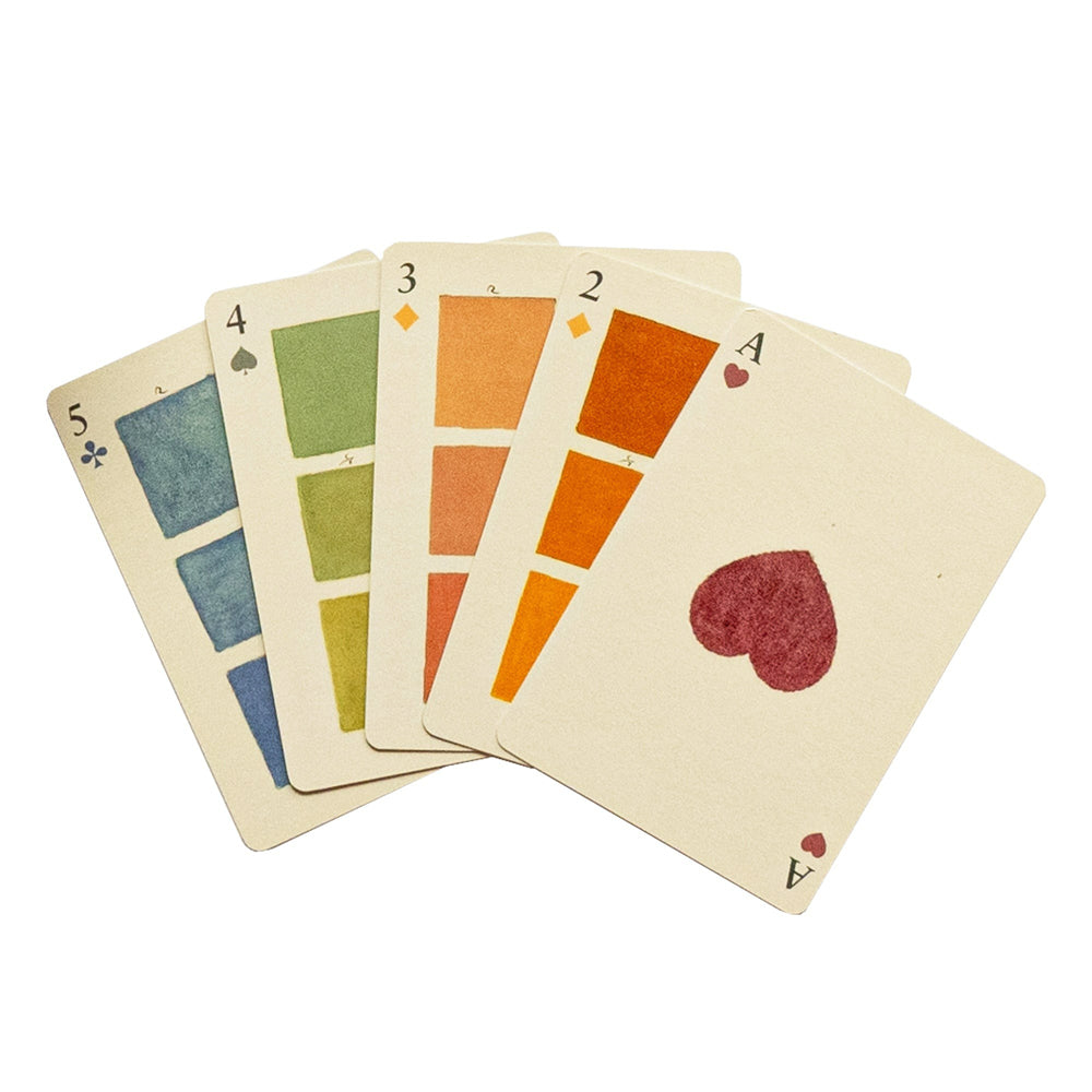 Five playing cards.