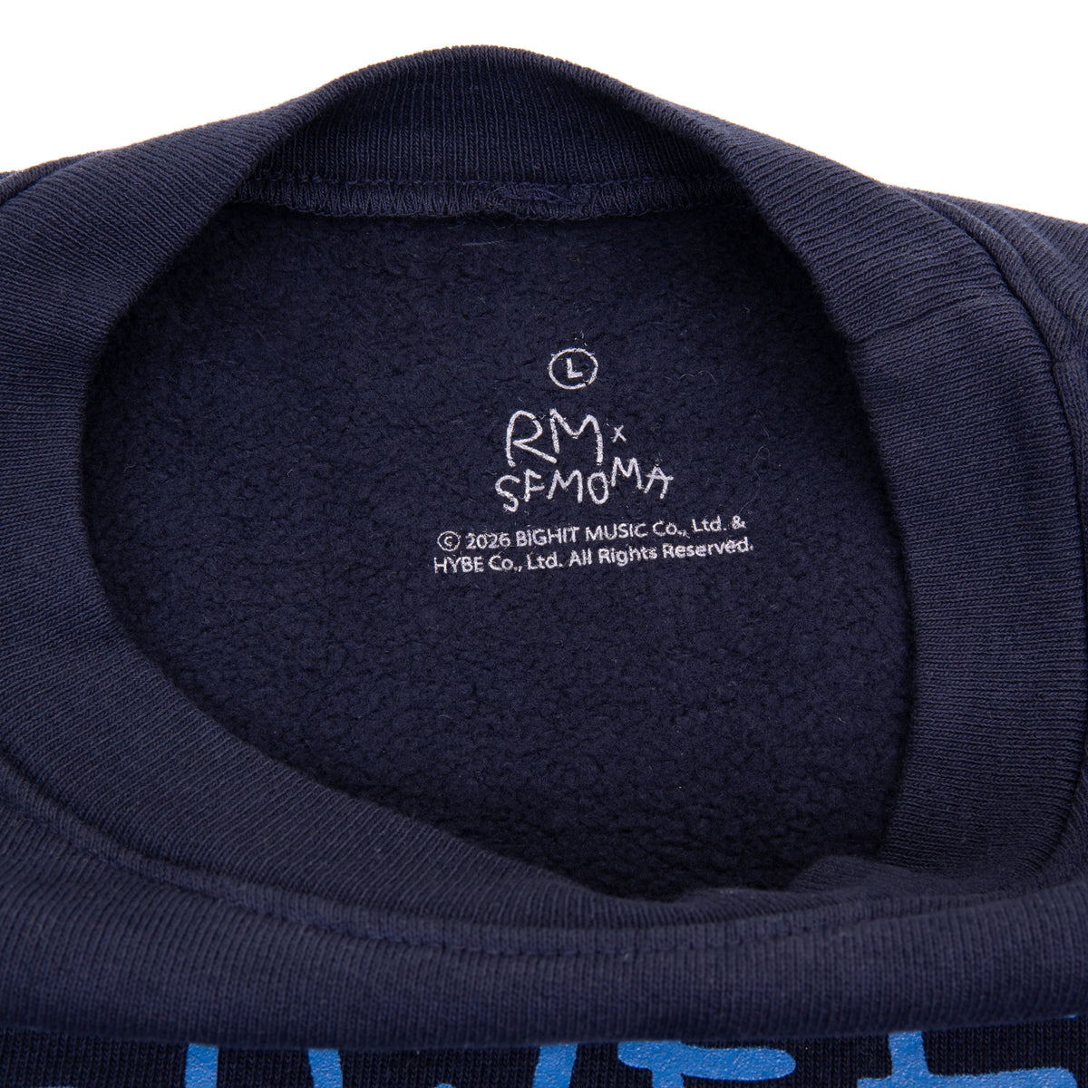 RM x SFMOMA Between You and Me Sweatshirt label details