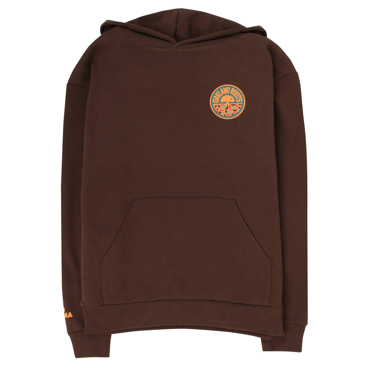 Roots x SFMOMA Brown Hoodie by Muzae Sesay front view