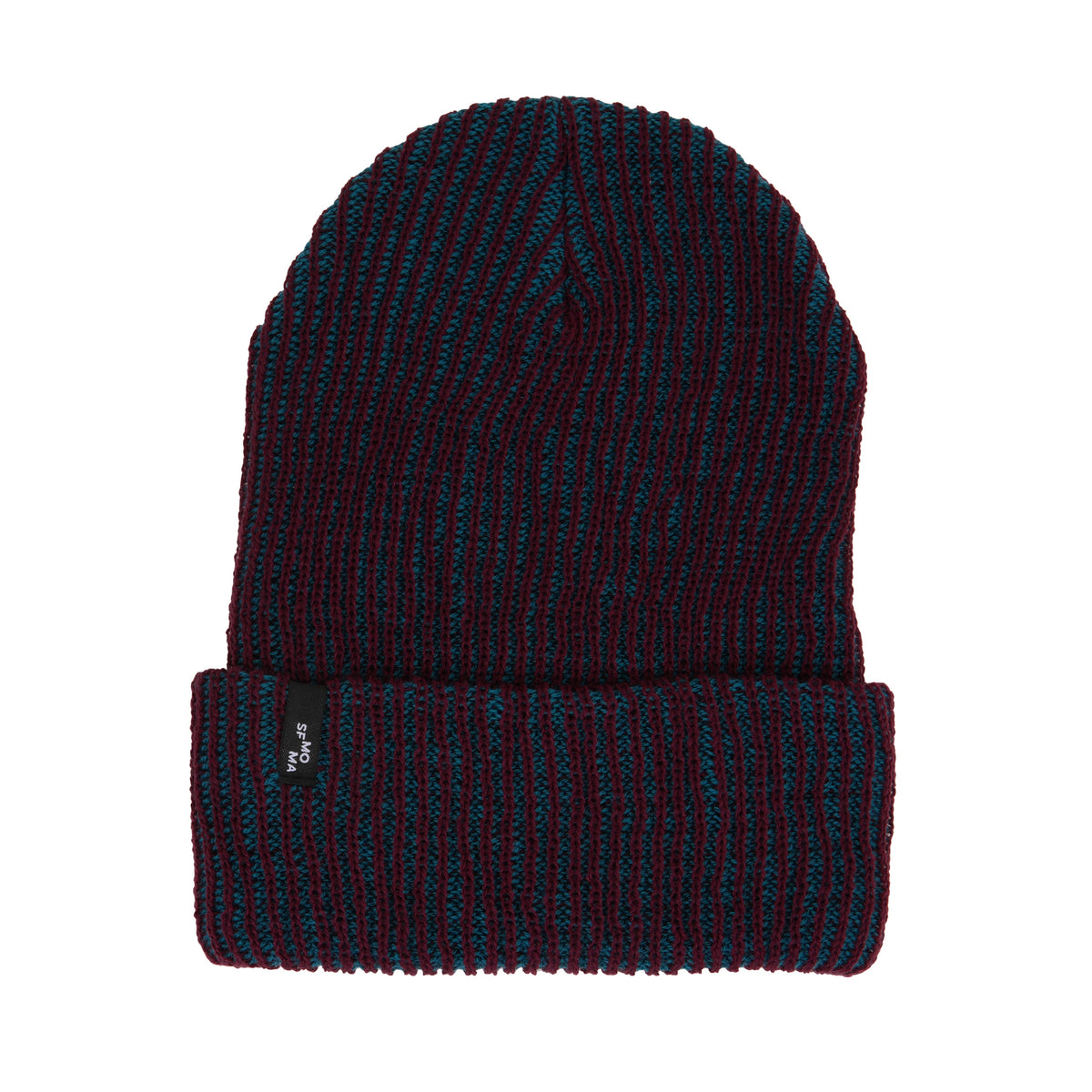 SFMOMA Grid Rib Hat: Wine Red + Teal