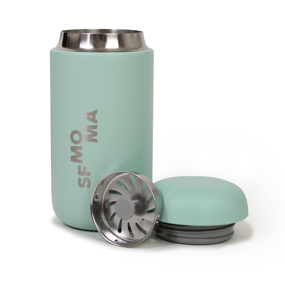 Front view mug with SFMOMA logo.