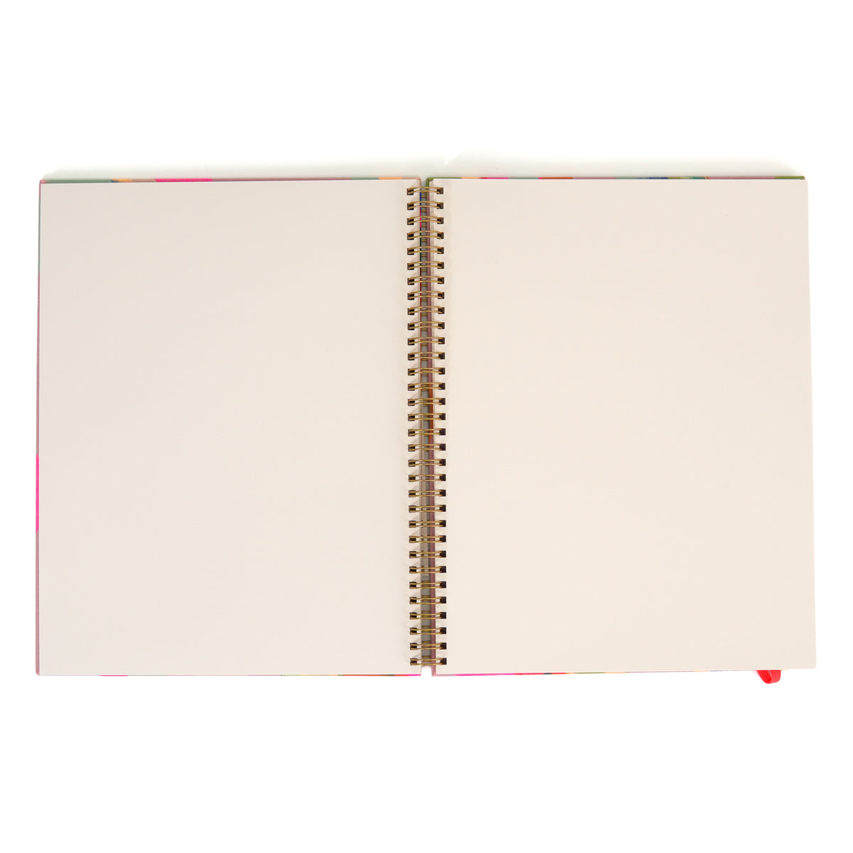 Sketchbook interior with blank pages.