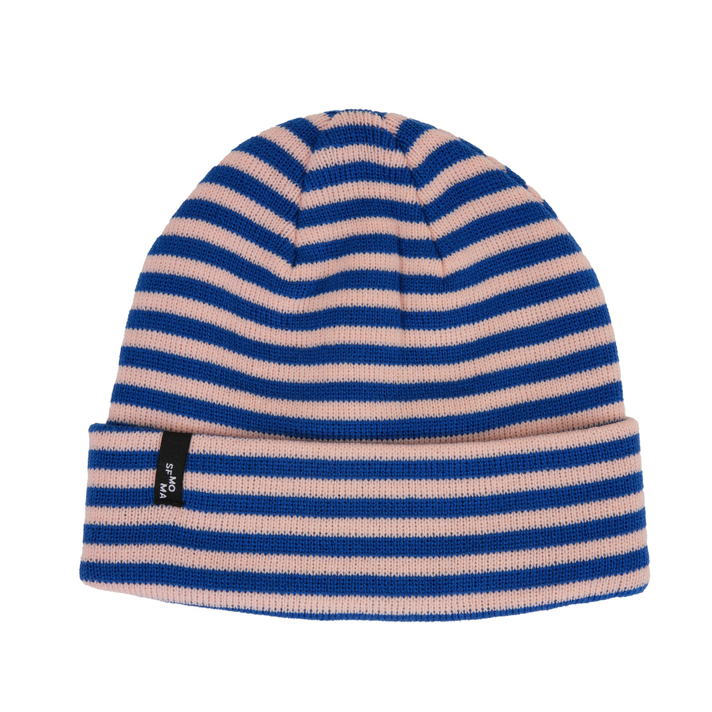 SFMOMA-Striped-Beanie-Blue-  display picture 1