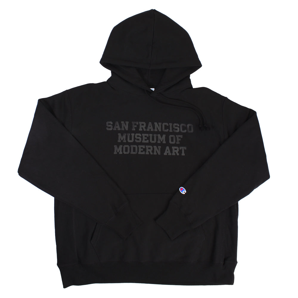 SFMOMA Hoodie: Black front view.