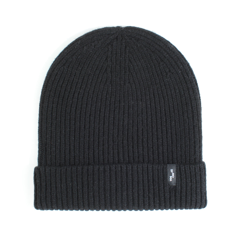 Cashmere Wool Hat: Black front