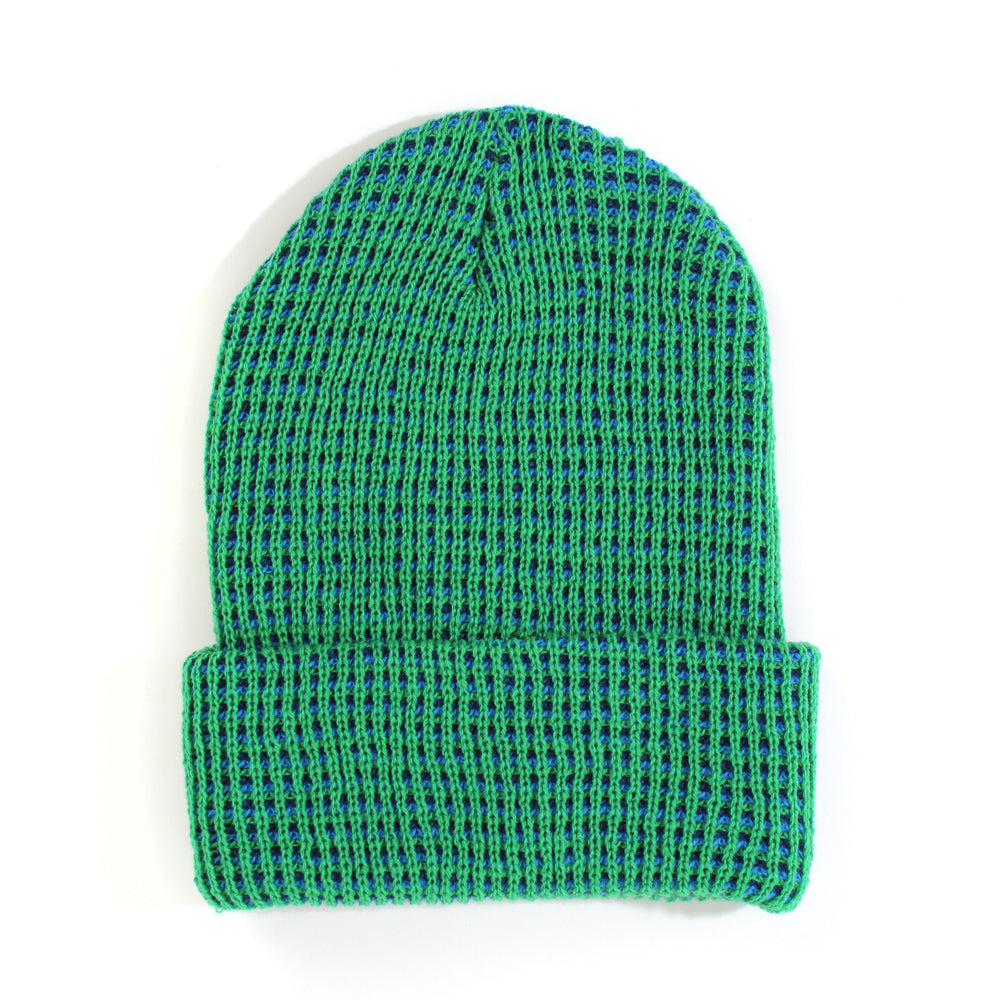 Green Blue Grid Rib Hat front