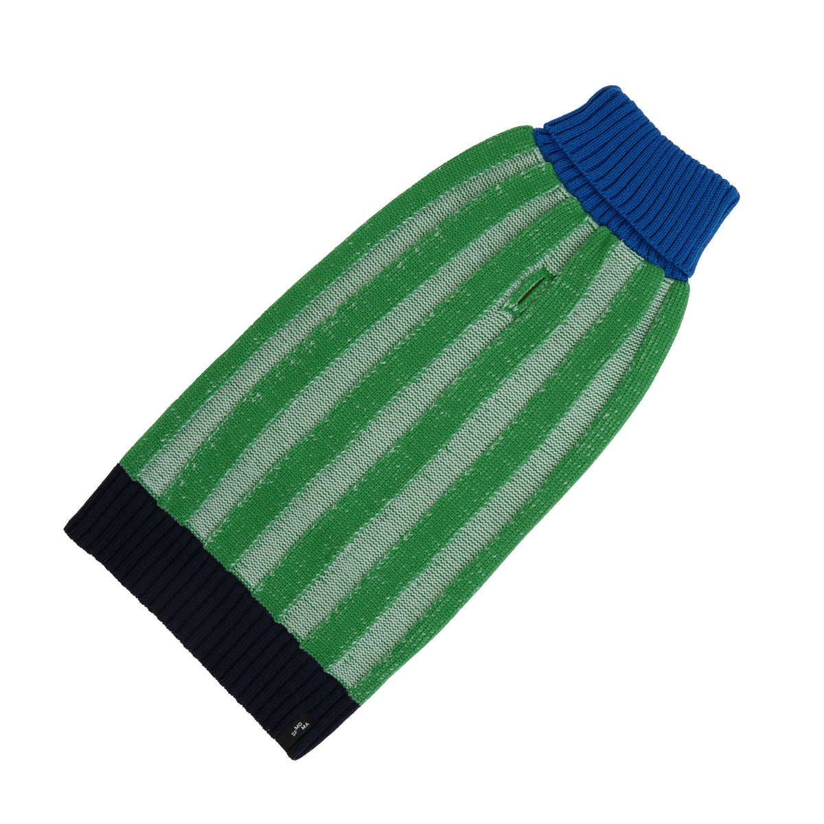 Big Stripe Cobalt + Kelly Dog Sweater: 18-26 lbs