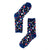 Image of Bold Blue Floral Sheer Crew Socks.