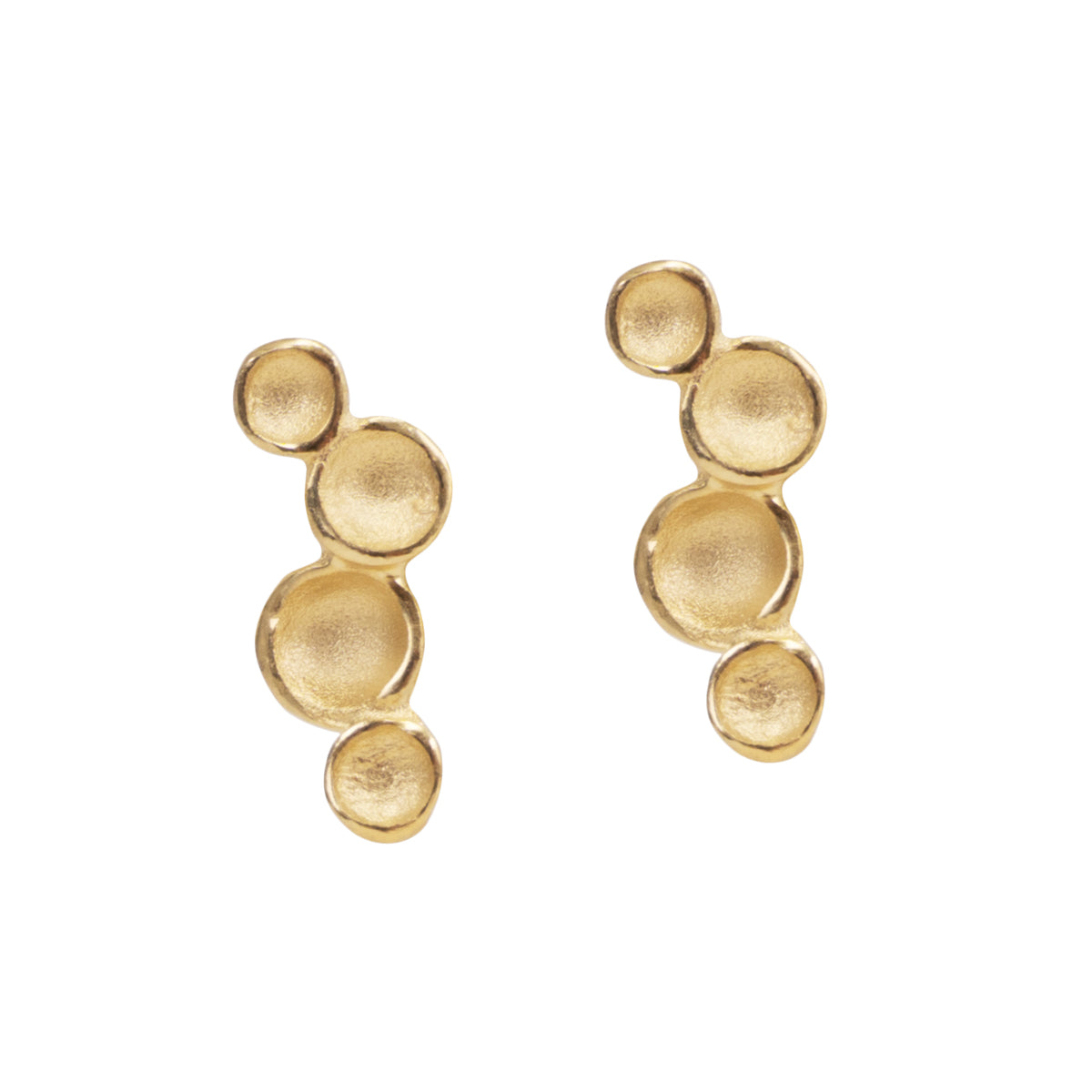Mini Ripple Pod 18K Gold Post Earrings