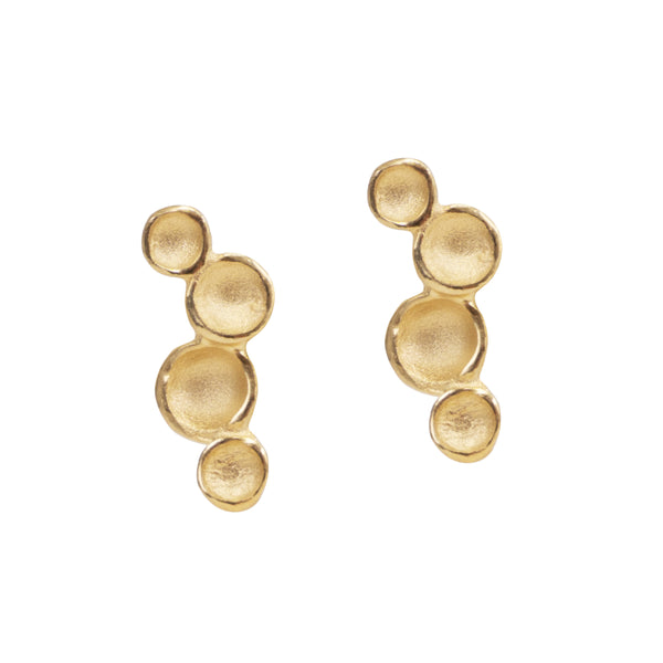 Mini Ripple Pod Post Earrings: 18k Gold Vermeil - SFMOMA Museum Store