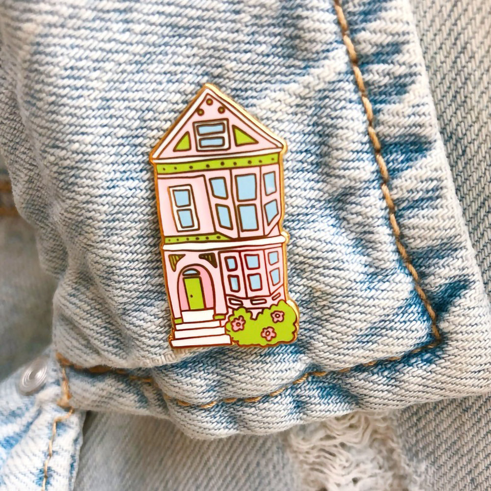 San Francisco Pink House Enamel Pin