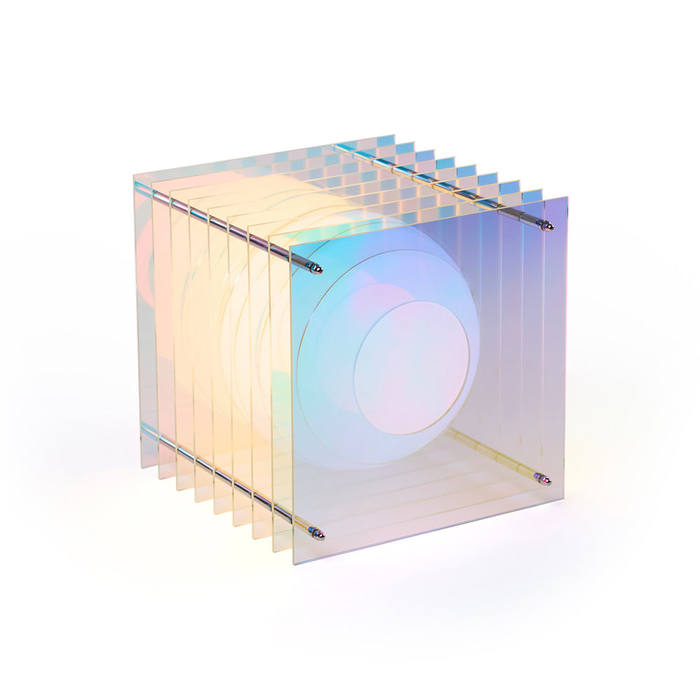 Iridescent lamp on a white background