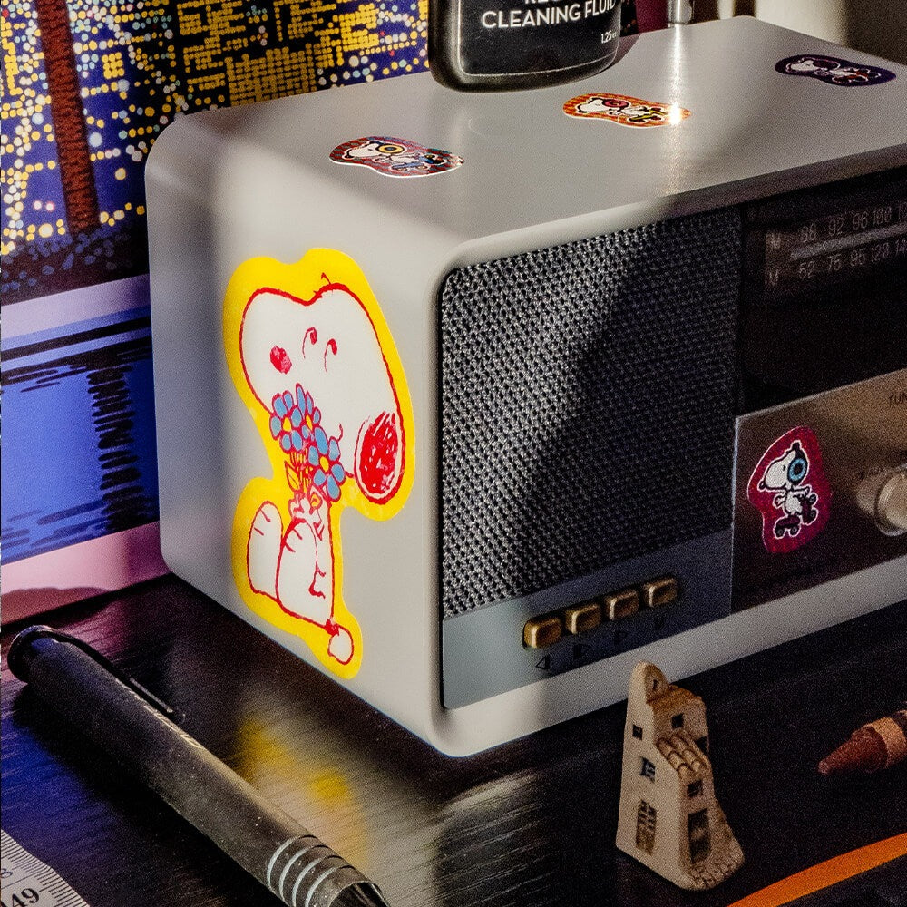 Snoopy with Bouquet Sticker - SFMOMA Museum Store