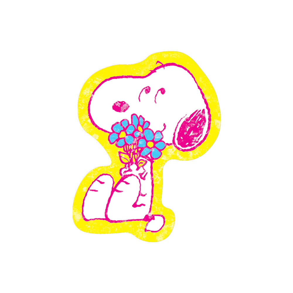 ぷぅみ〜ぃページ Snoopy with Bouquet Sticker - SFMOMA Museum Store