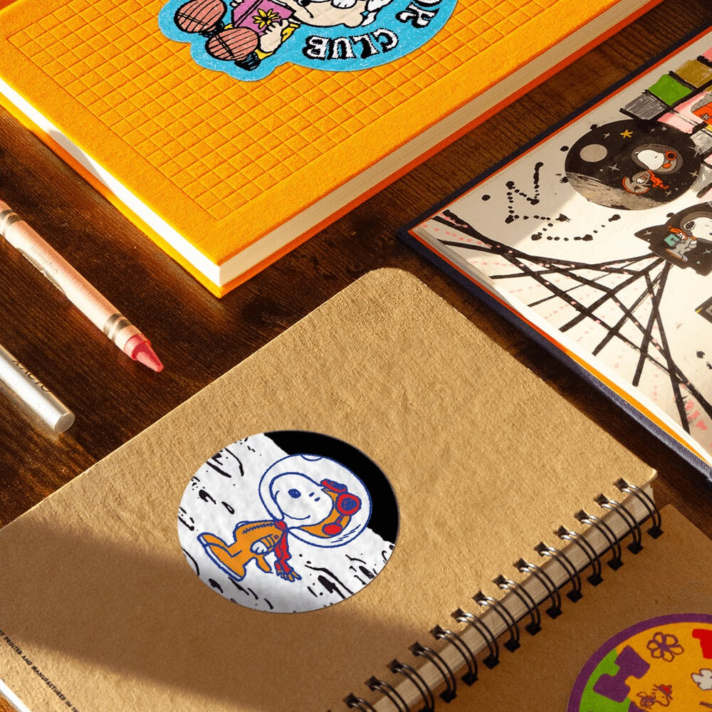 Snoopy on Moon Sticker - SFMOMA Museum Store