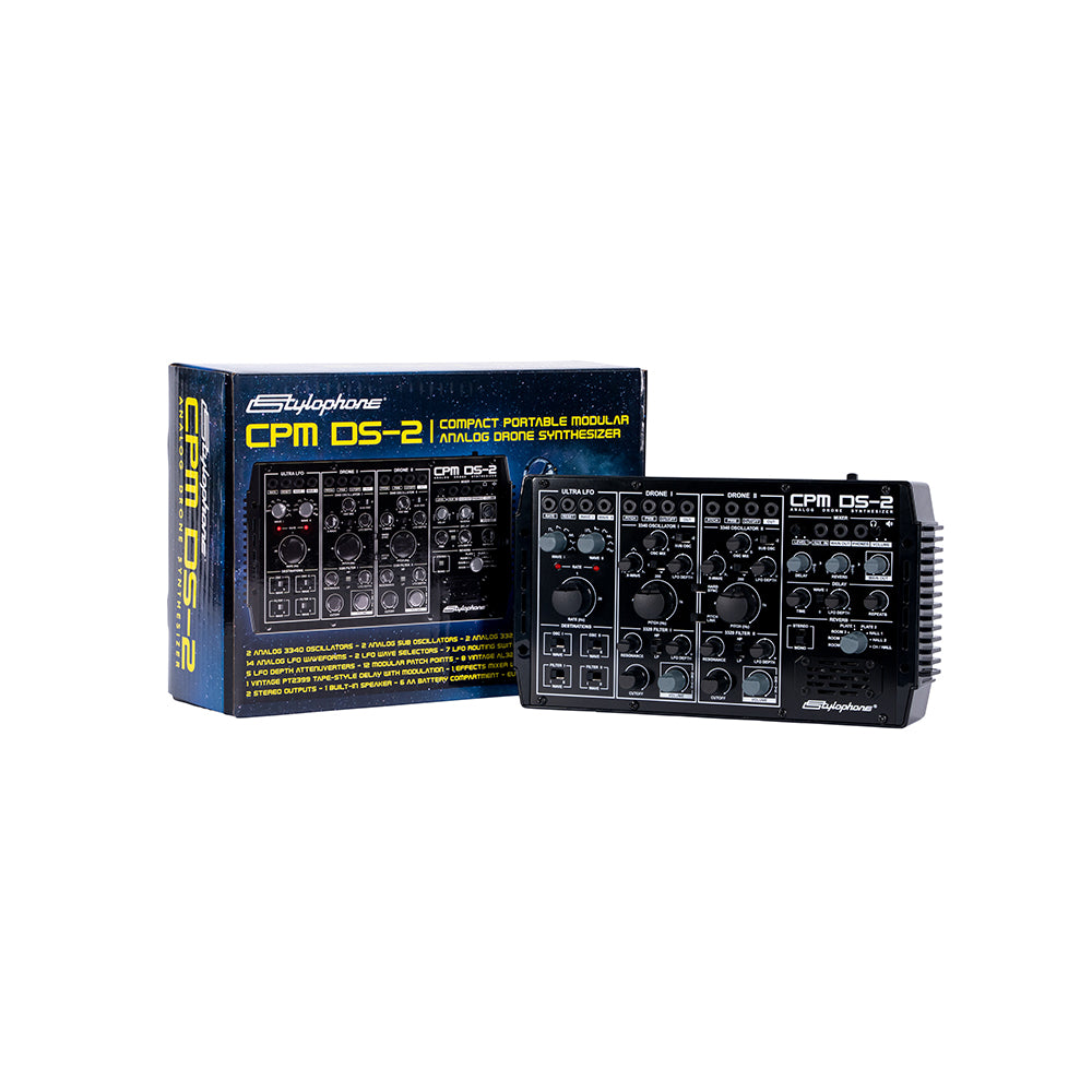 Synthesizer next to package.