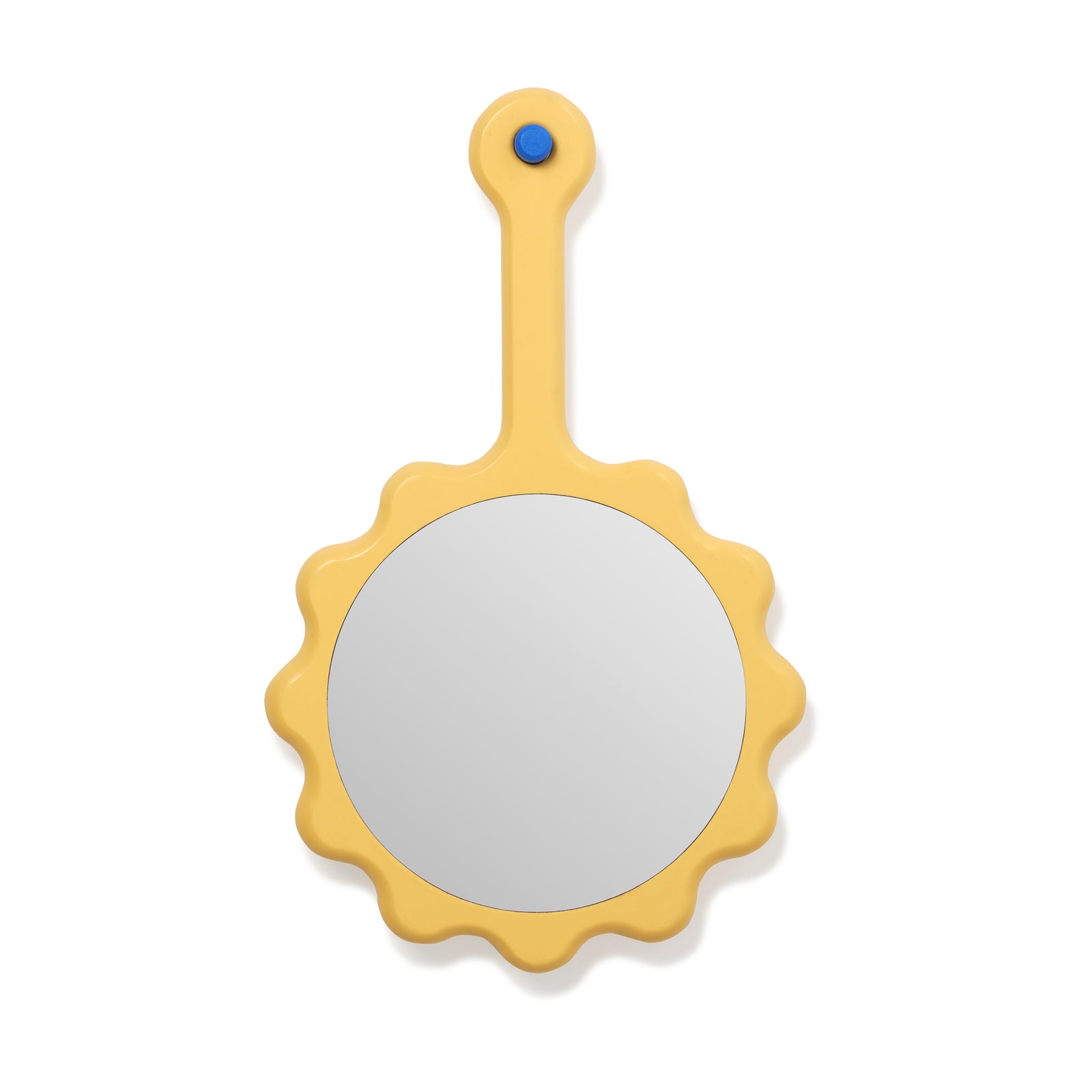 Yellow mirror on a white background