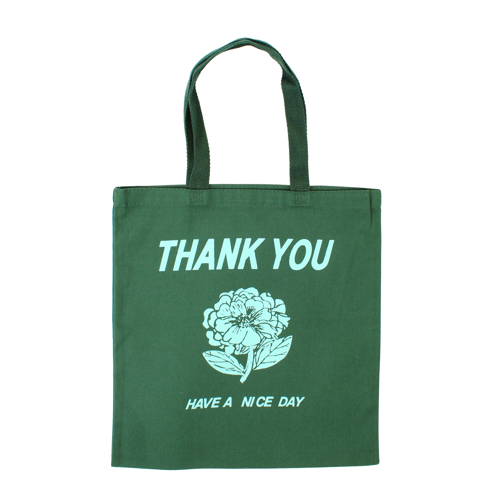 SFMOMA Thank You Tote: Dark Green front view