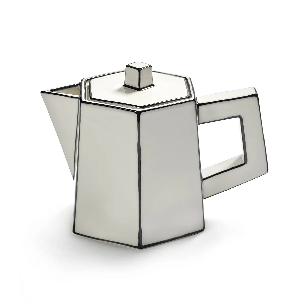 White teapot on a white background