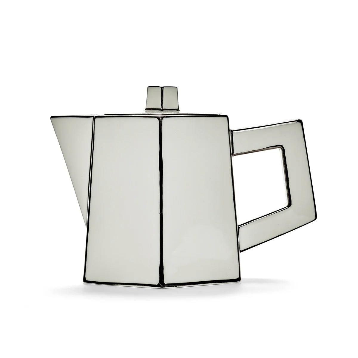 White teapot on a white background