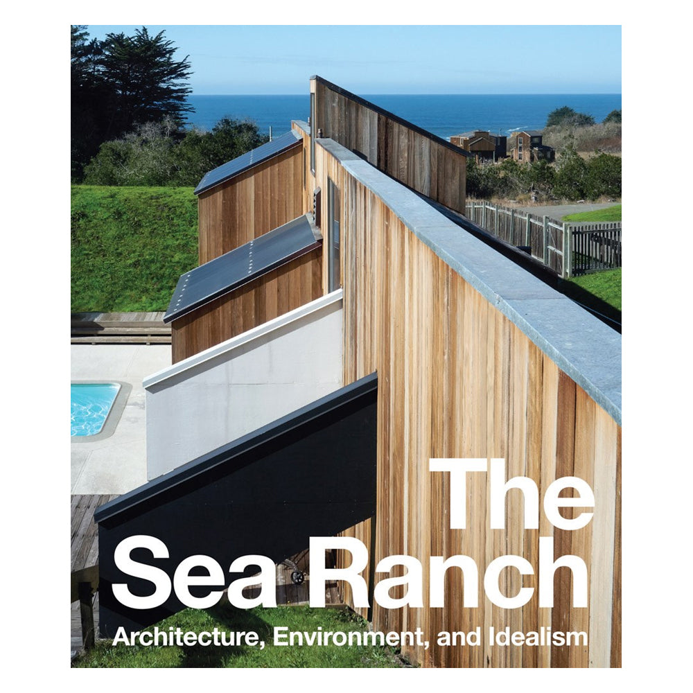 Cover of 'The Sea Ranch' book with architectural design and ocean view.