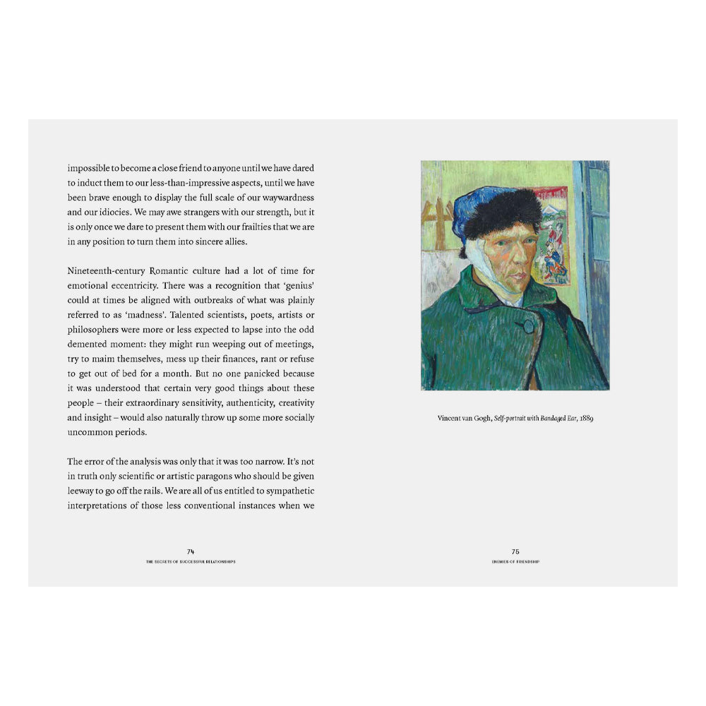 Book page with text and a portrait of a person wearing a blue hat and green coat.