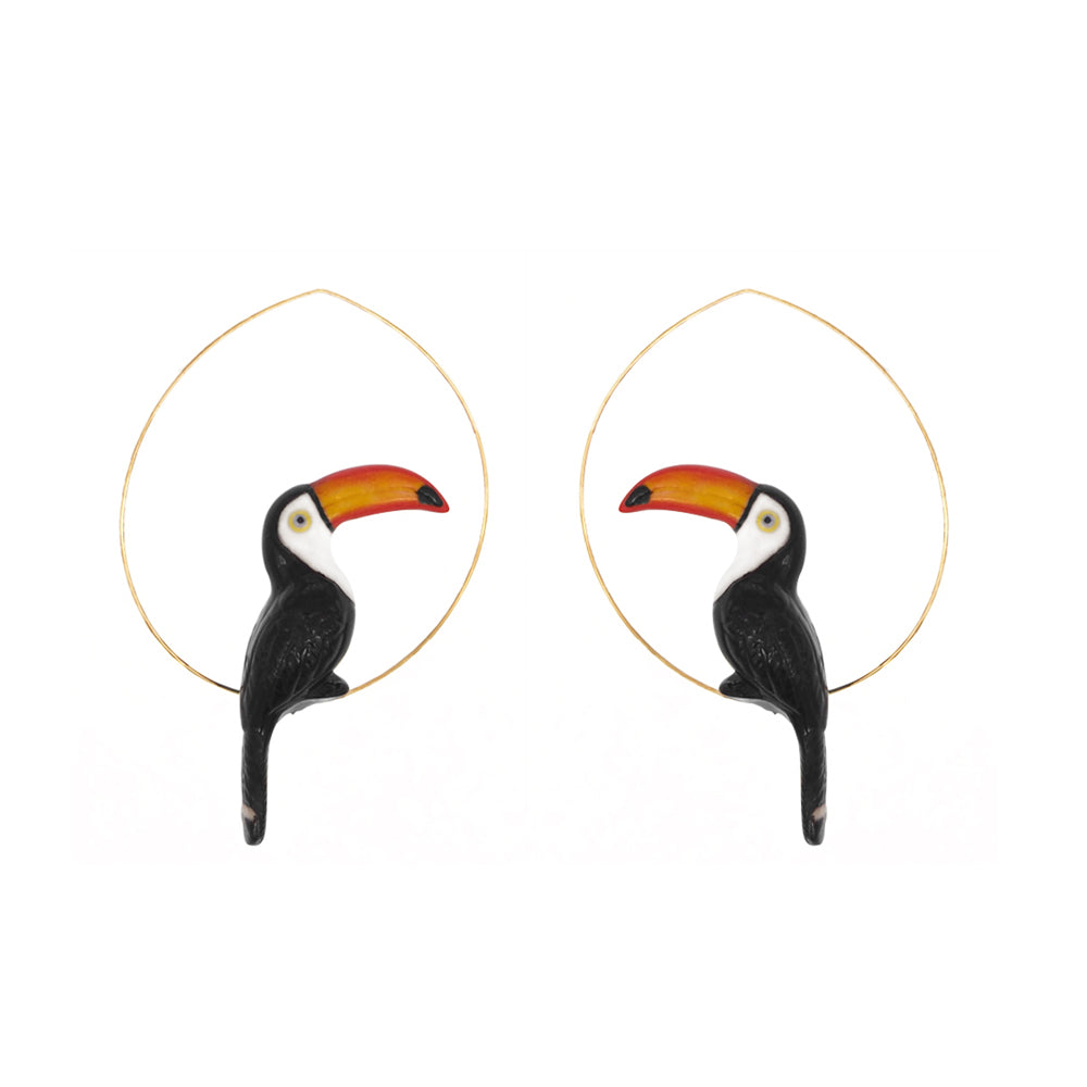 Toucan Hoop Earrings