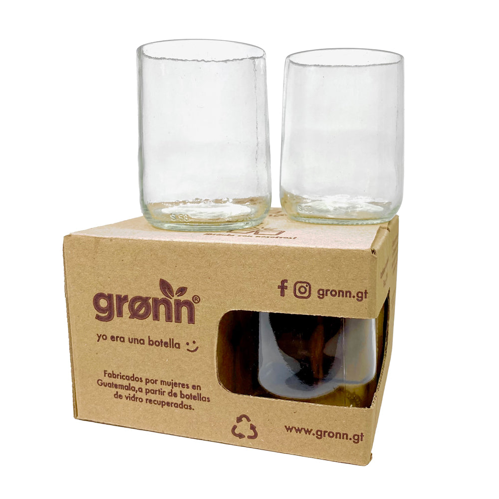 Upcycled Clear Glasses Set of 4