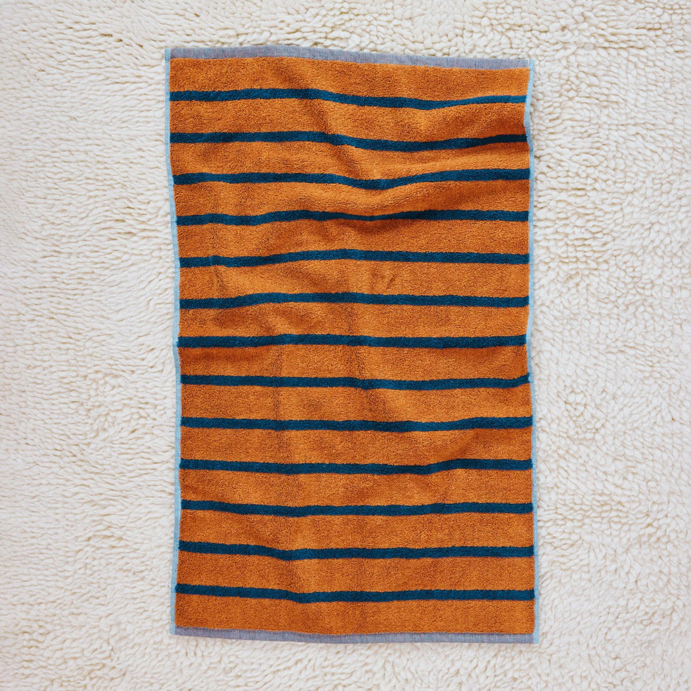 Warbler Striped Hand Towel full view.