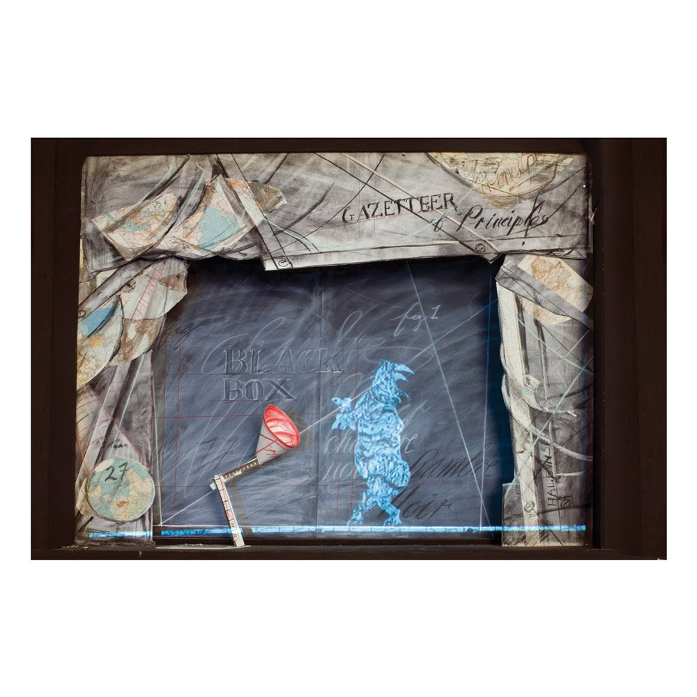 Decorative window with 'Blue Box' and 'Gazeteeer of Principles' text, framed in a dark border.