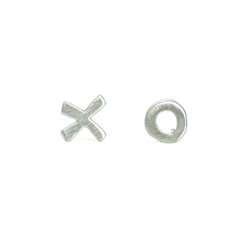 Silver XO Posts Earrings