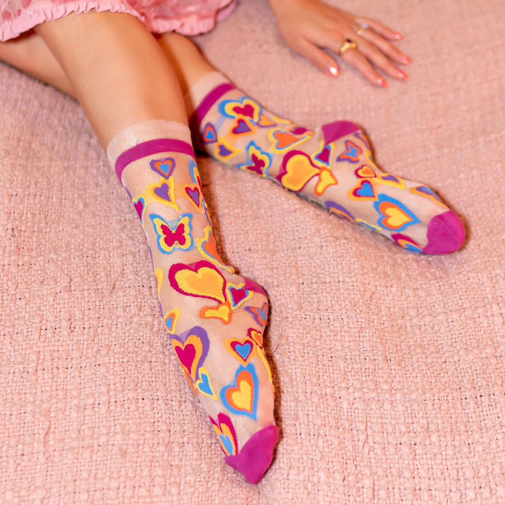 Hearts Ruffle Sheer Socks SFMOMA Museum Store
