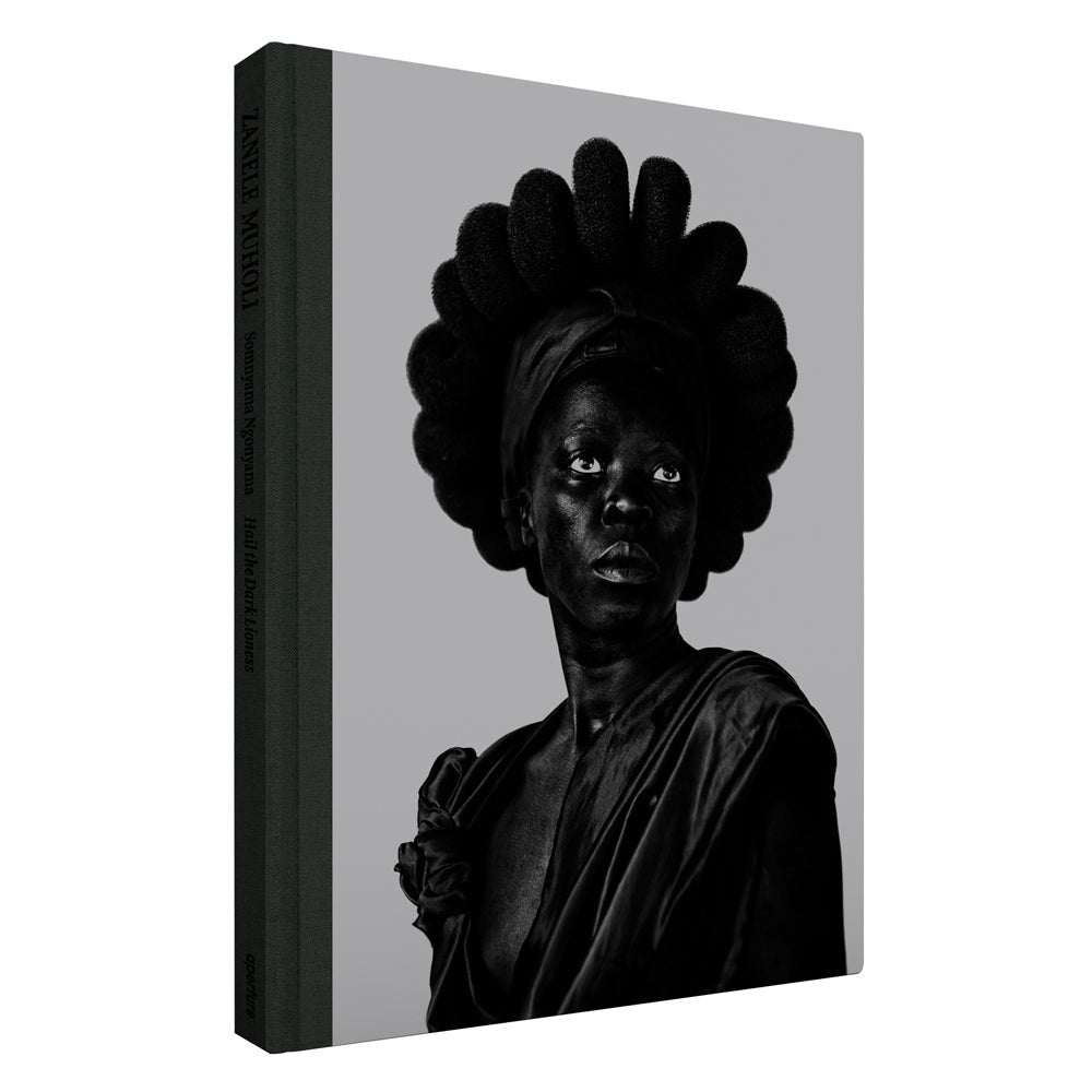 "Zanele Muholi: Somnyama Ngonyama, Hail The Dark Lioness" front cover and book spine view.