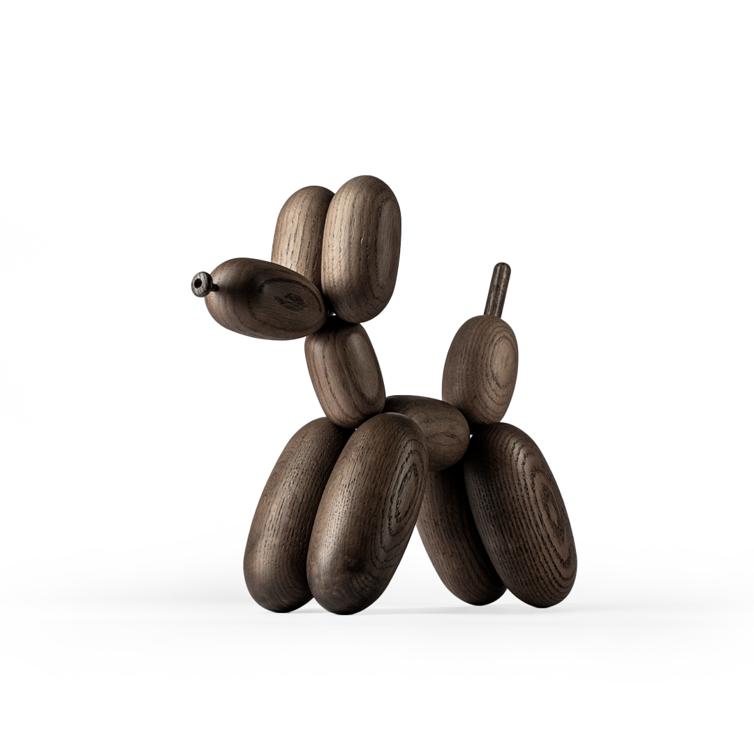 Large Smoke Stained Oak Balloon Dog